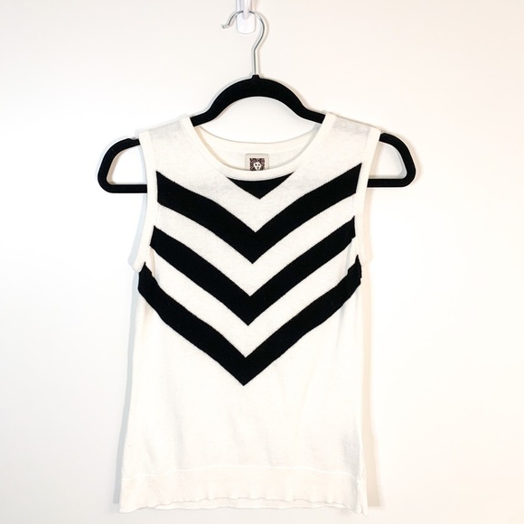 Anne Klein Chevron Cotton Blend Blouse Size Small - Picture 4 of 8